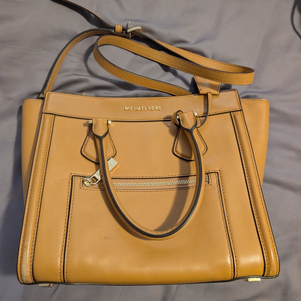 Michael Kors Camel Leather Satchel